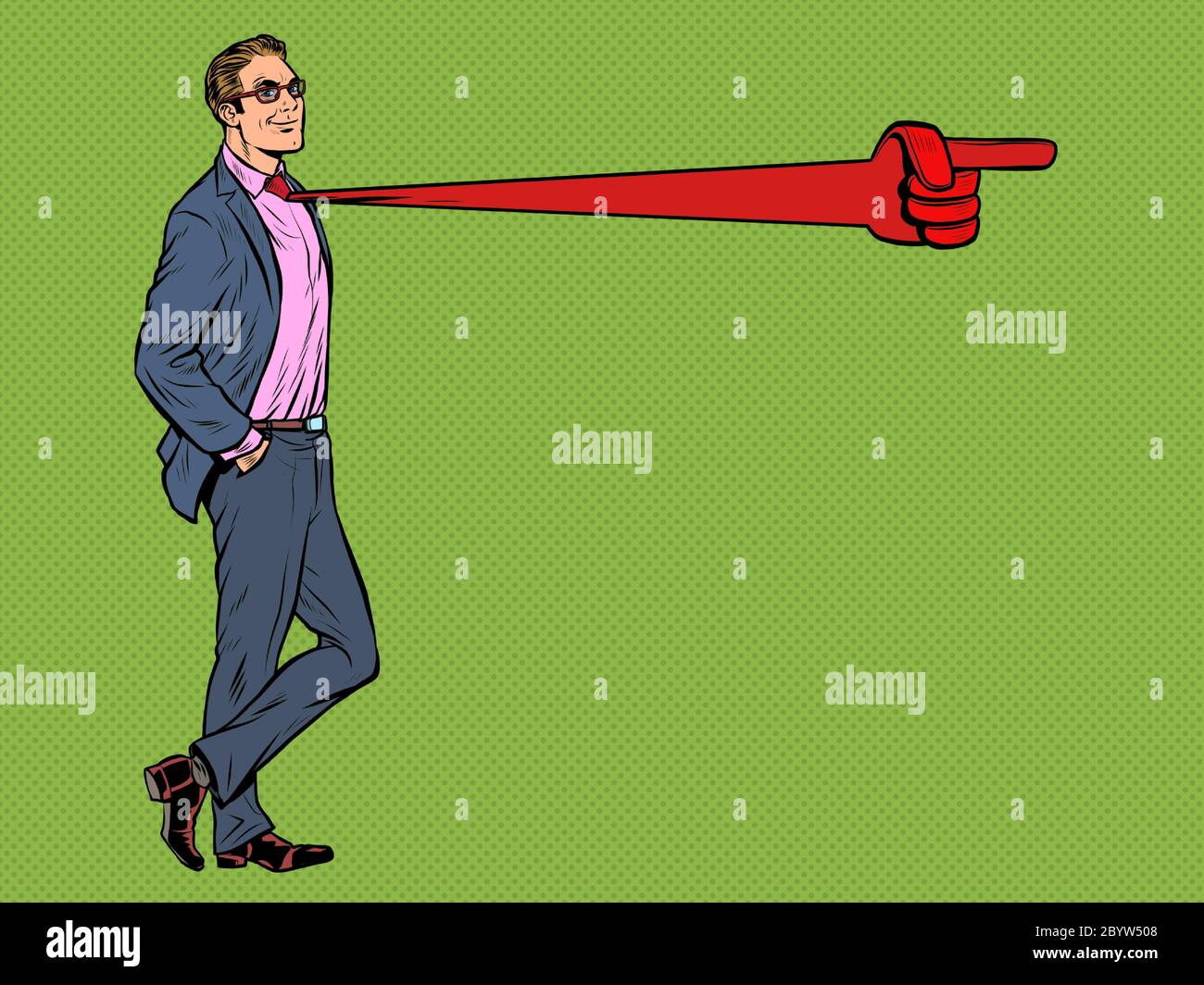 Homme d'affaires positif, mouvement pointeur de direction de cravate Image  Vectorielle Stock - Alamy