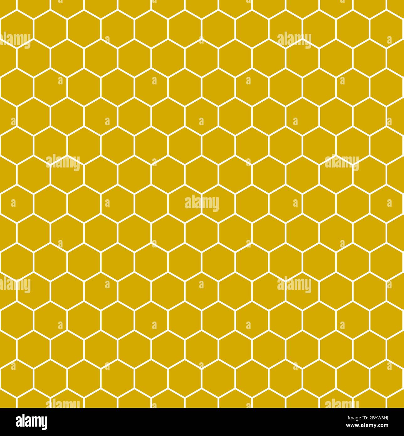 Fond hexagonal sans couture jaune avec bordures blanches. Illustration vectorielle. Illustration de Vecteur