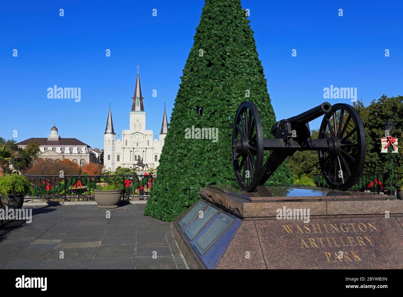Washington Artillery Park, quartier français, la Nouvelle-Orléans, Louisiane, États-Unis Banque D'Images