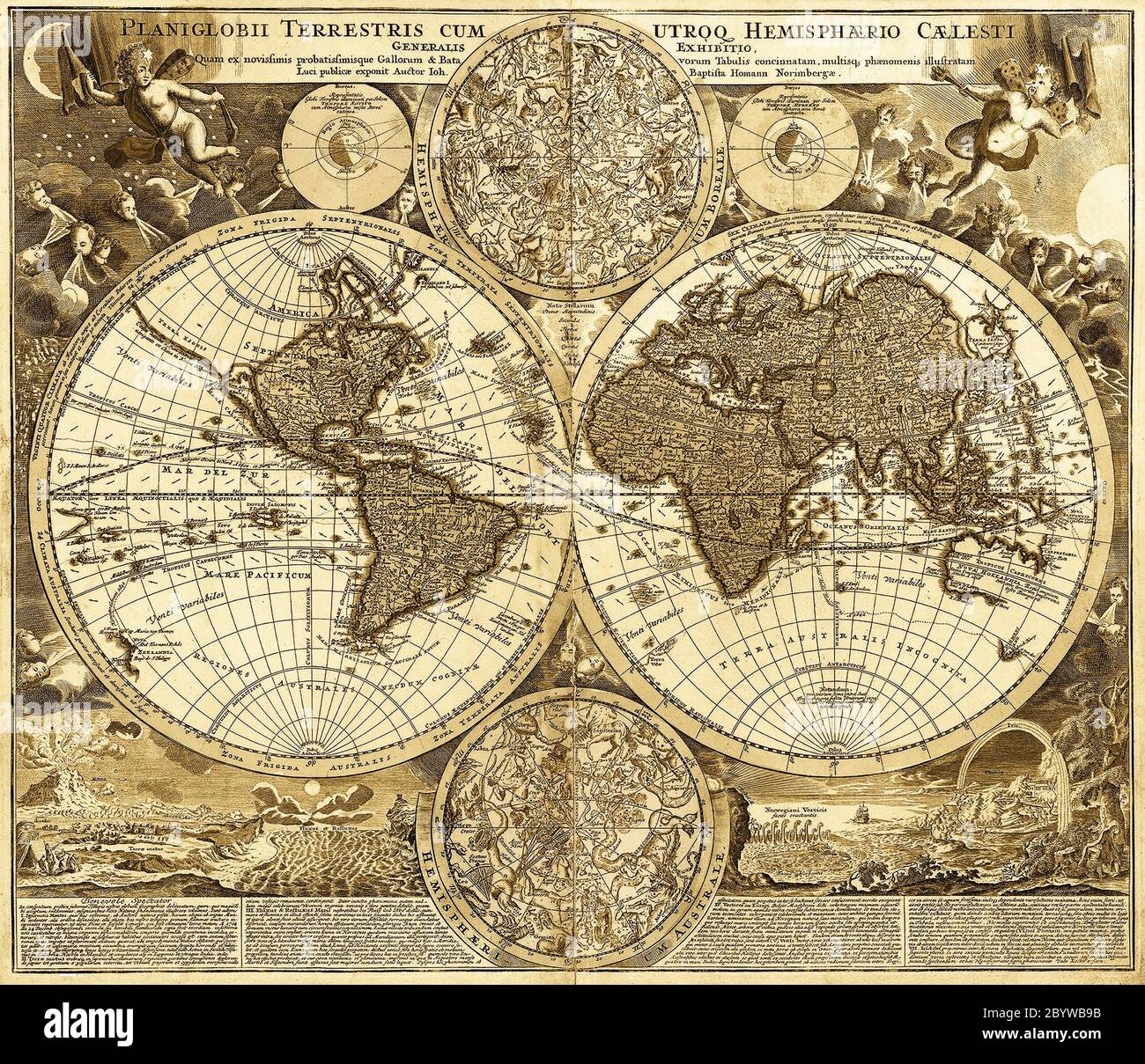 La carte du monde médiéval, gros plan Banque D'Images