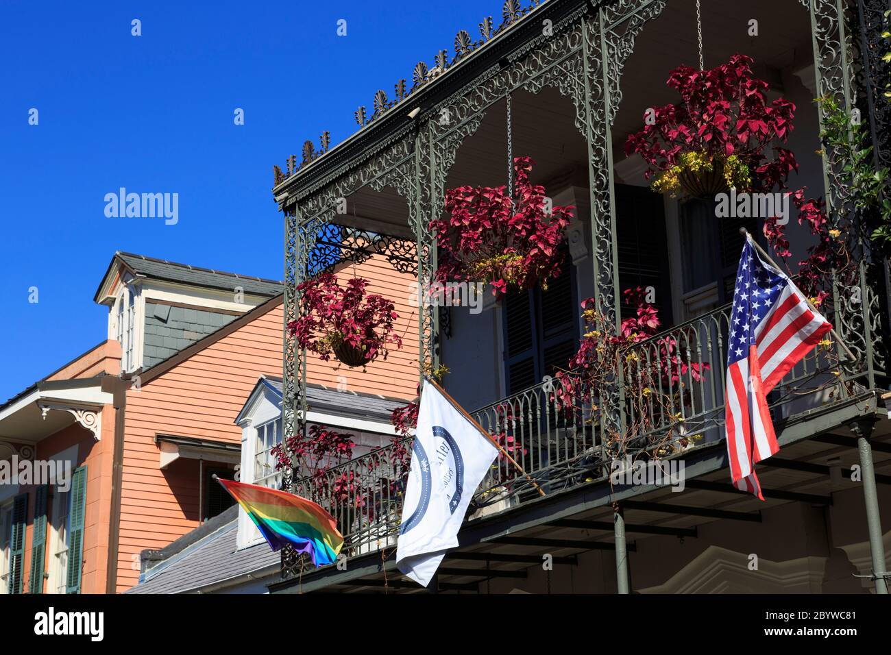 St. Ann Street, French Quarter, la Nouvelle-Orléans, Louisiane, États-Unis Banque D'Images