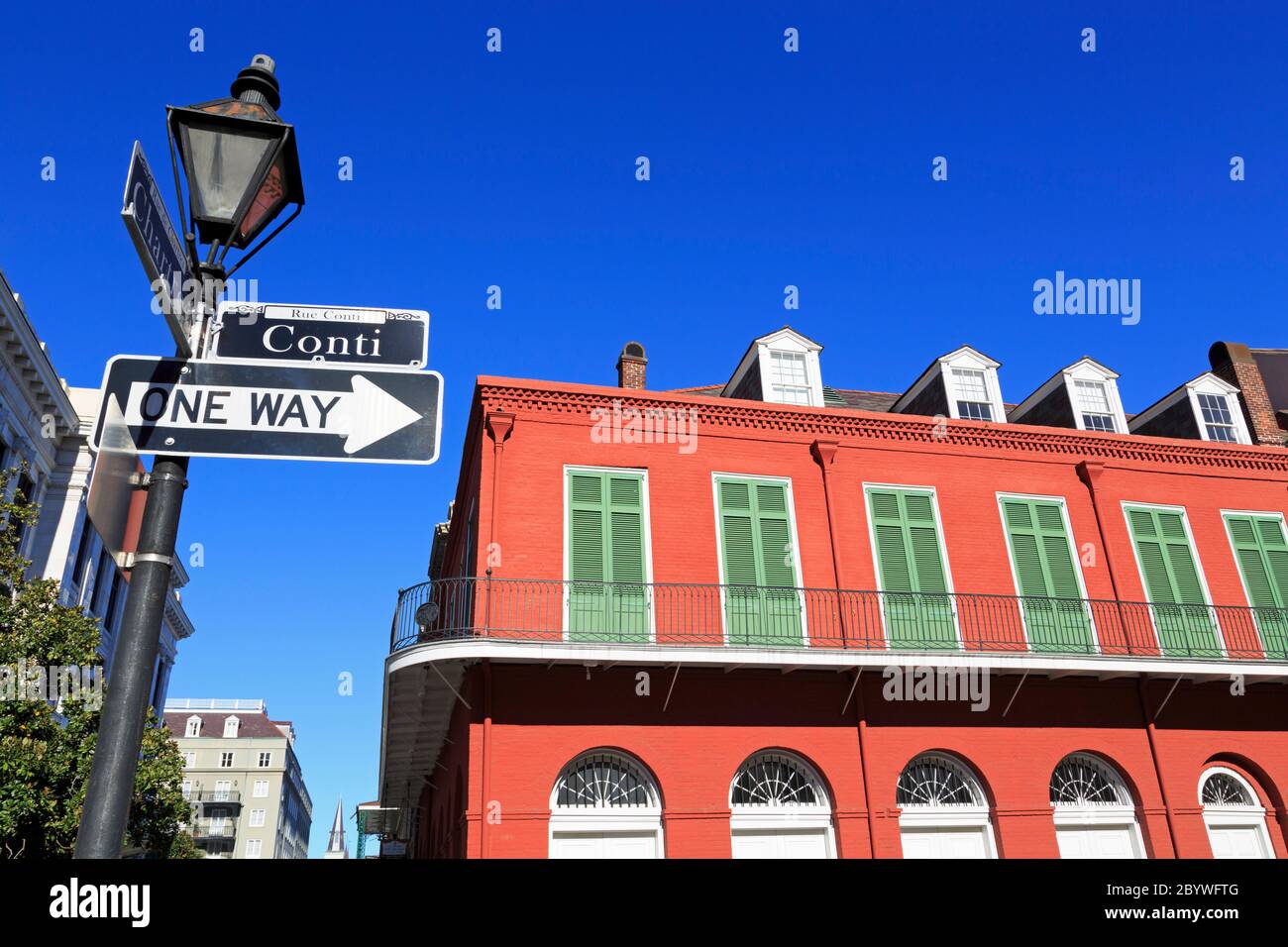 Conti Street, quartier français, la Nouvelle Orléans, Louisiane, USA Banque D'Images