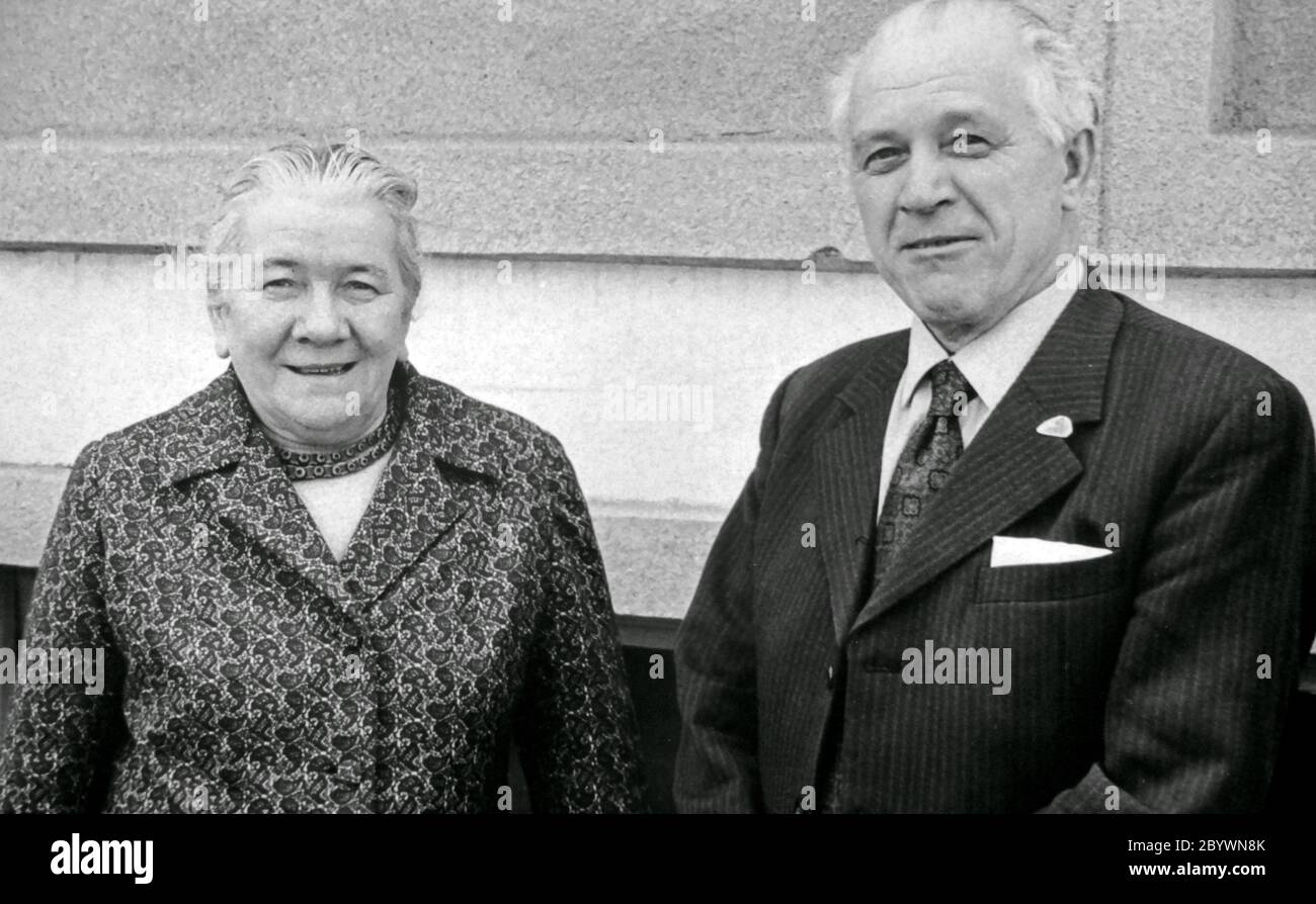 Le professeur Eugeniusz Grauda avec sa femme Jadwiga (avant 1997) Banque D'Images