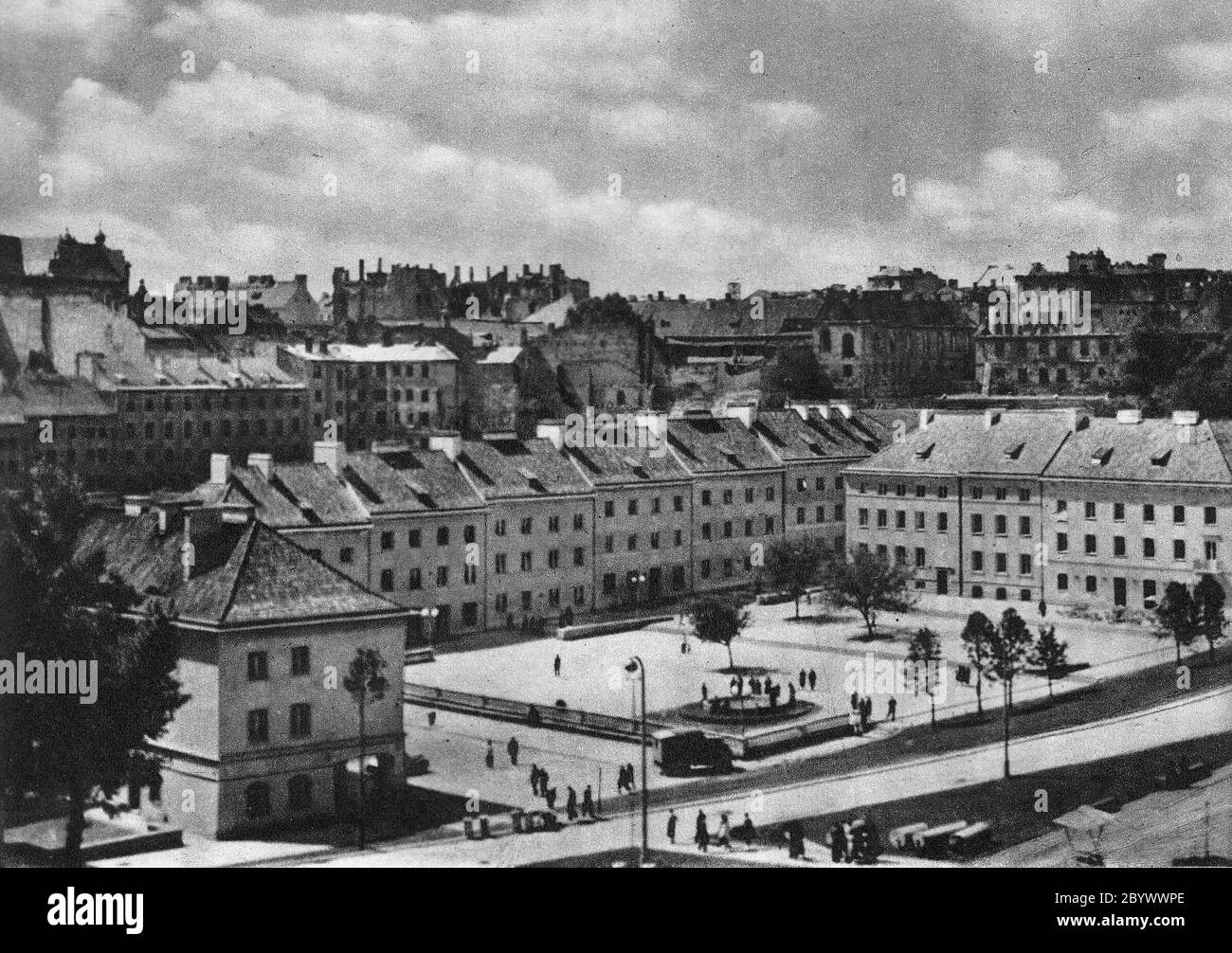 Logement dans le quartier Mariensztat à Varsovie ca. 1949 Banque D'Images