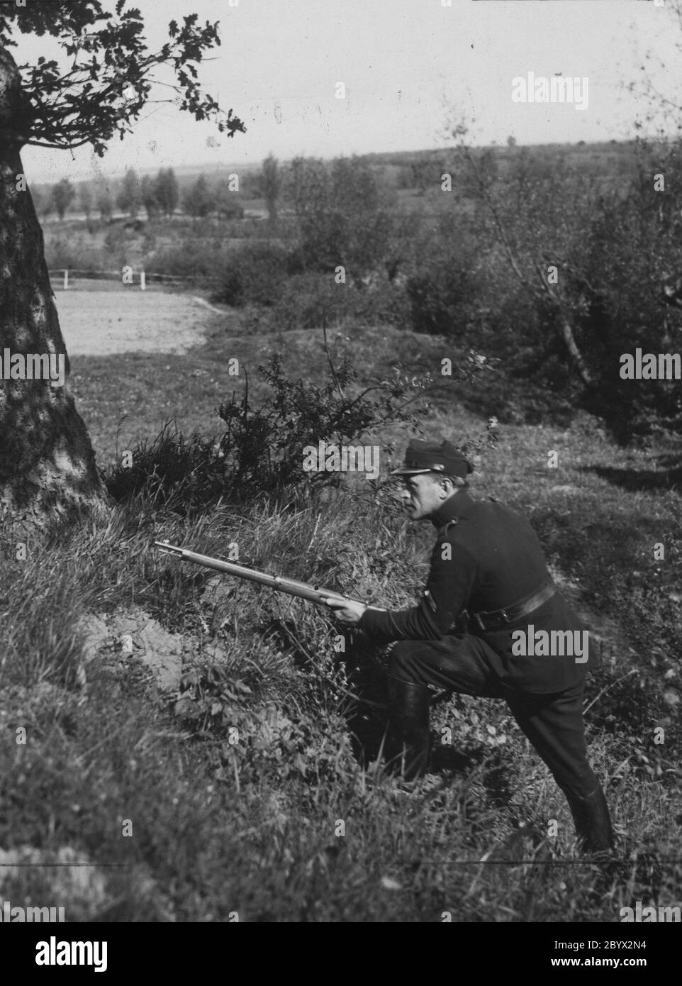Pologne Histoire: Garde des douanes en patrouille ca. 1923-1928 Banque D'Images