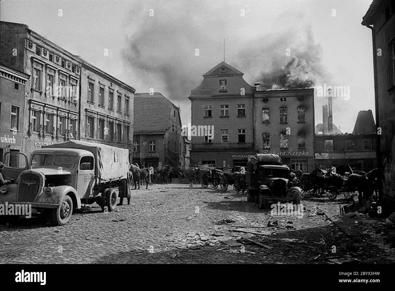 La capture de Biała par l'Armée rouge en 1945 Banque D'Images