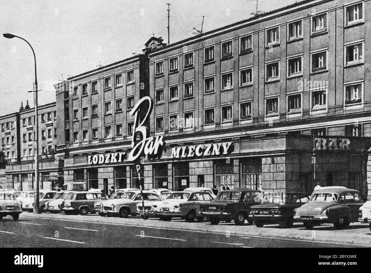 Bar à lait 'Łódzki' à al Świerczewskiego 82 environ 1971 Banque D'Images