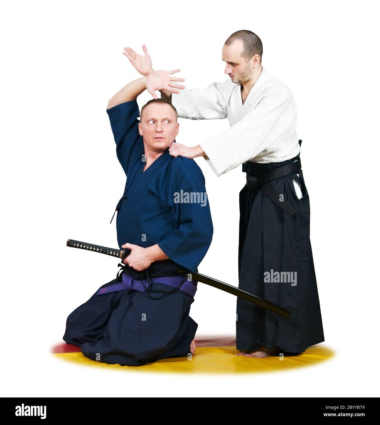 Deux combattants du jujitsu Banque D'Images