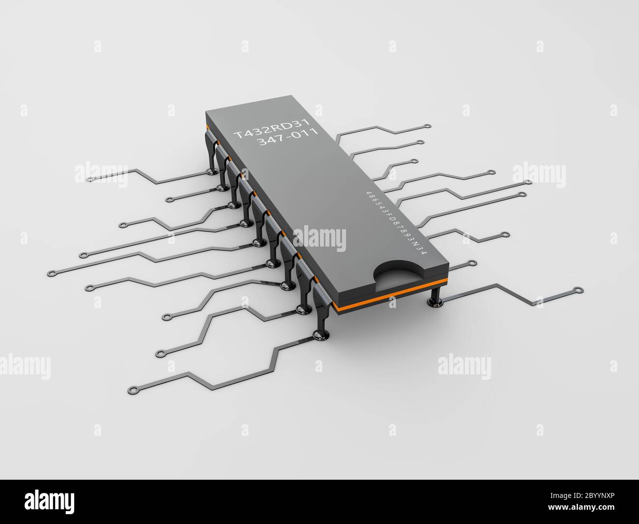 3d illustration d'ordinateur isolé microchip fond blanc Banque D'Images