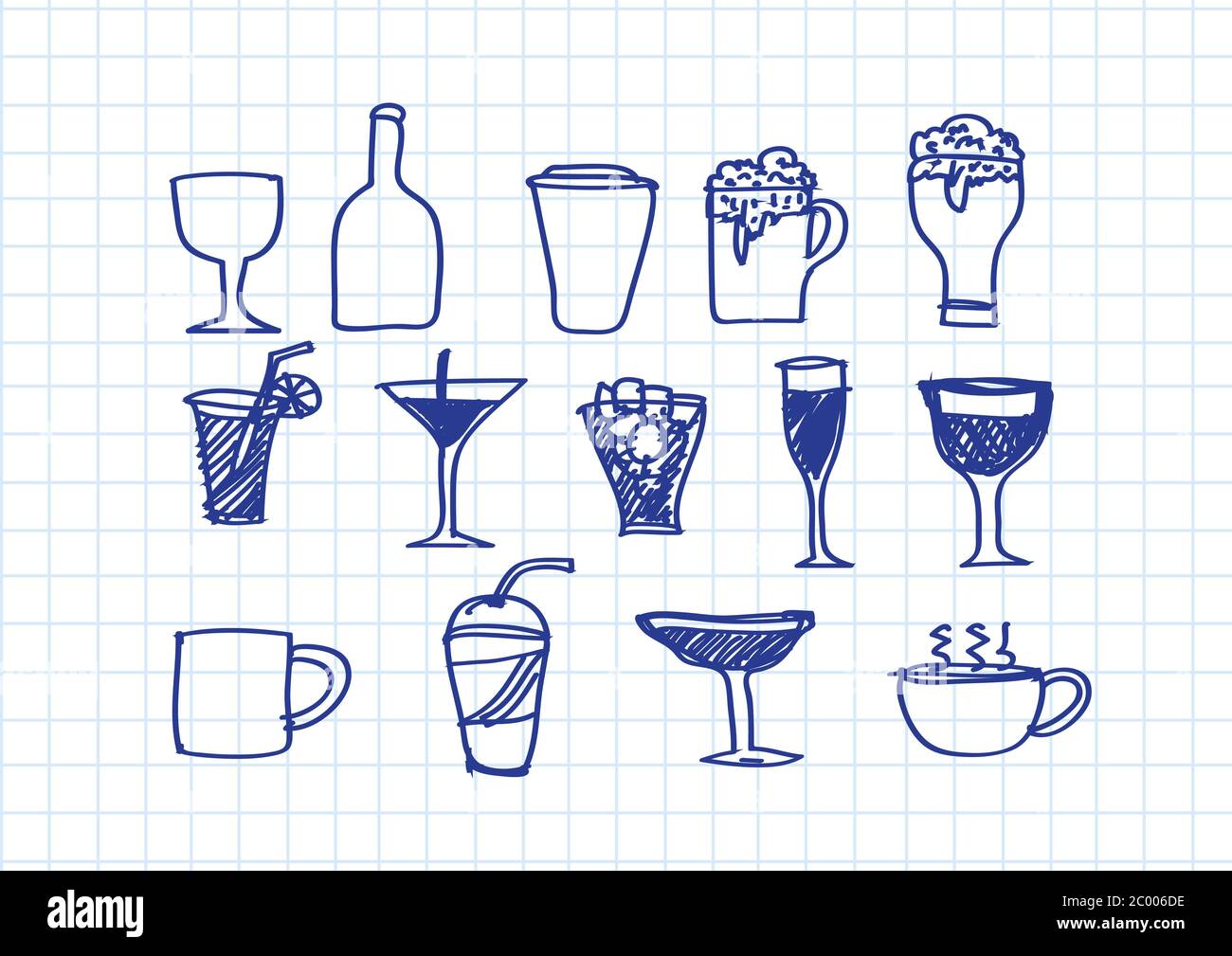 Boire icons set Banque D'Images