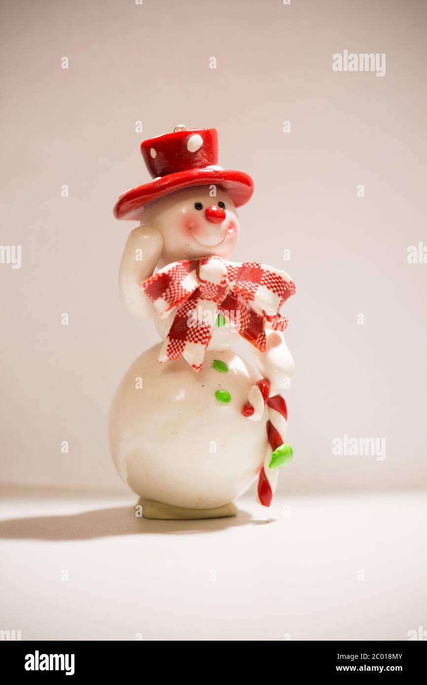 Carte de vœux avec un bonhomme de neige Banque D'Images