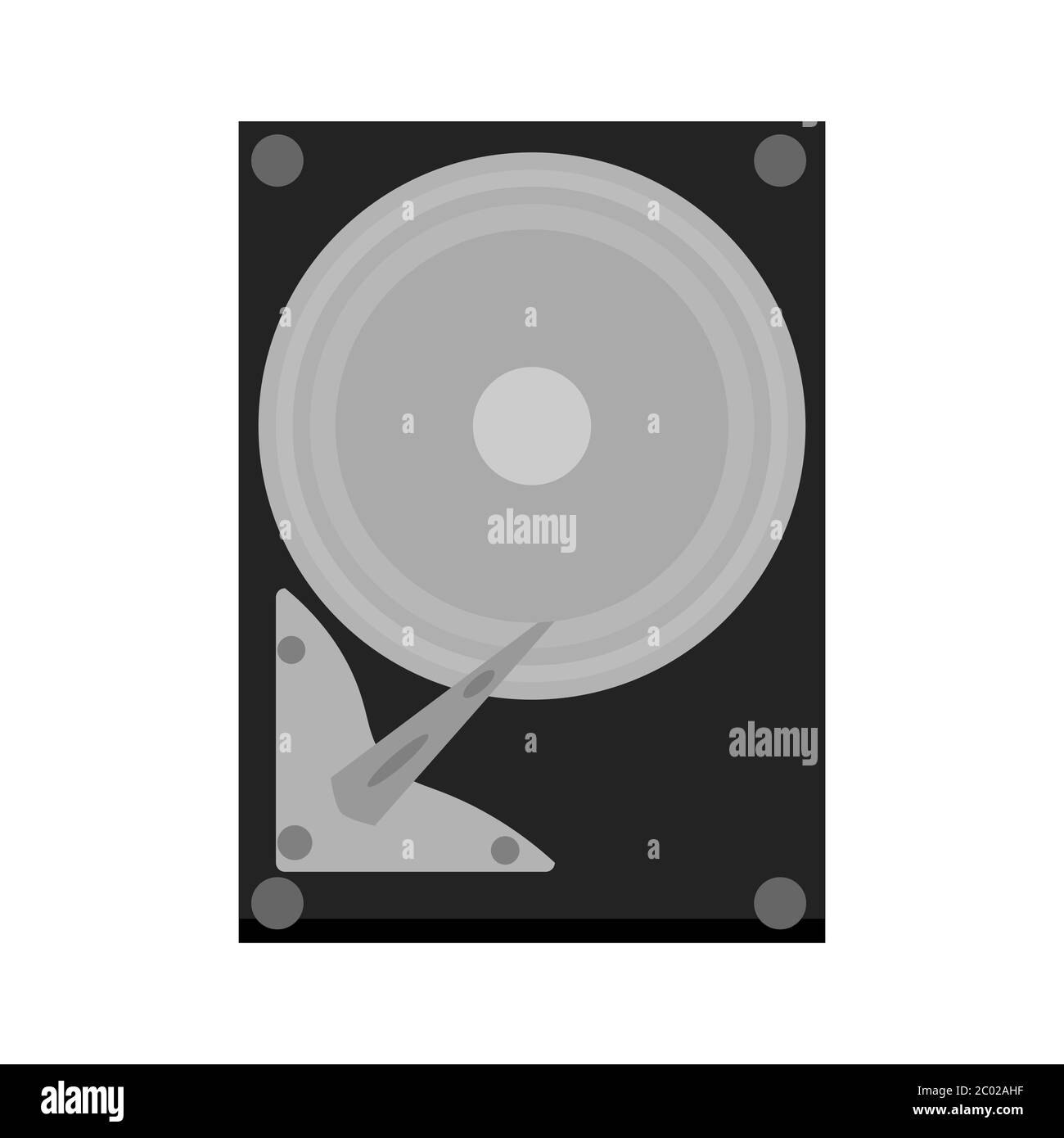 Disque dur de l'ordinateur dans le contexte du contenu interne. Style plat Illustration de Vecteur