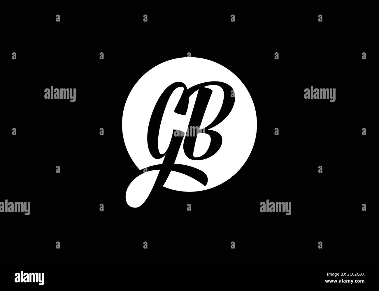 Modèle vectoriel de conception de logo initial de la lettre GB du monogramme. Logo lettre GB Illustration de Vecteur