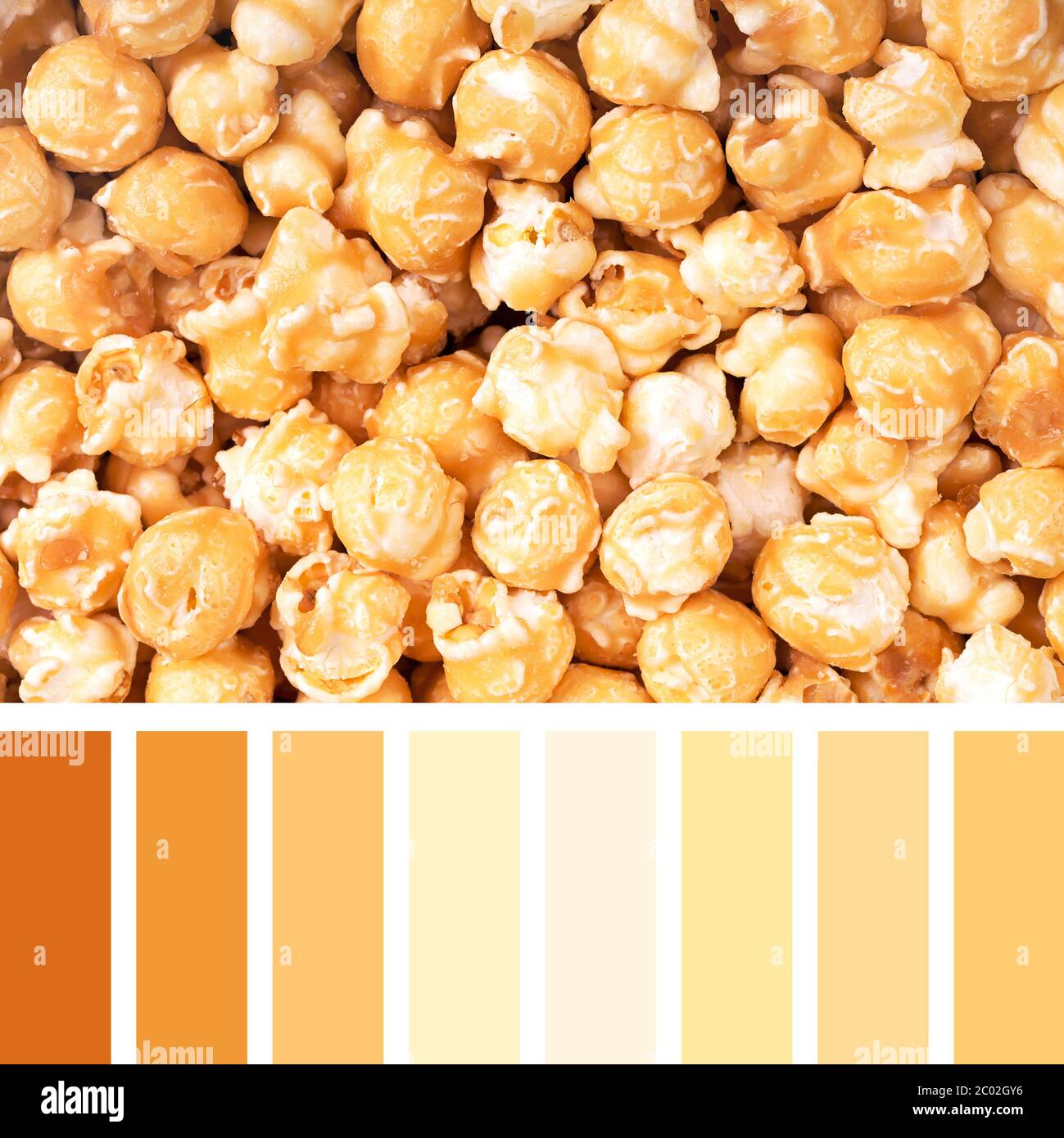 Fond de pop-corn au caramel dans une palette de couleurs avec des nuances  de couleurs gratuites Photo Stock - Alamy