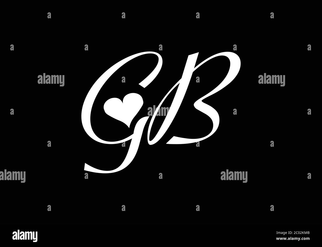 Modèle vectoriel de conception de logo initial de la lettre GB du monogramme. Logo lettre GB Illustration de Vecteur