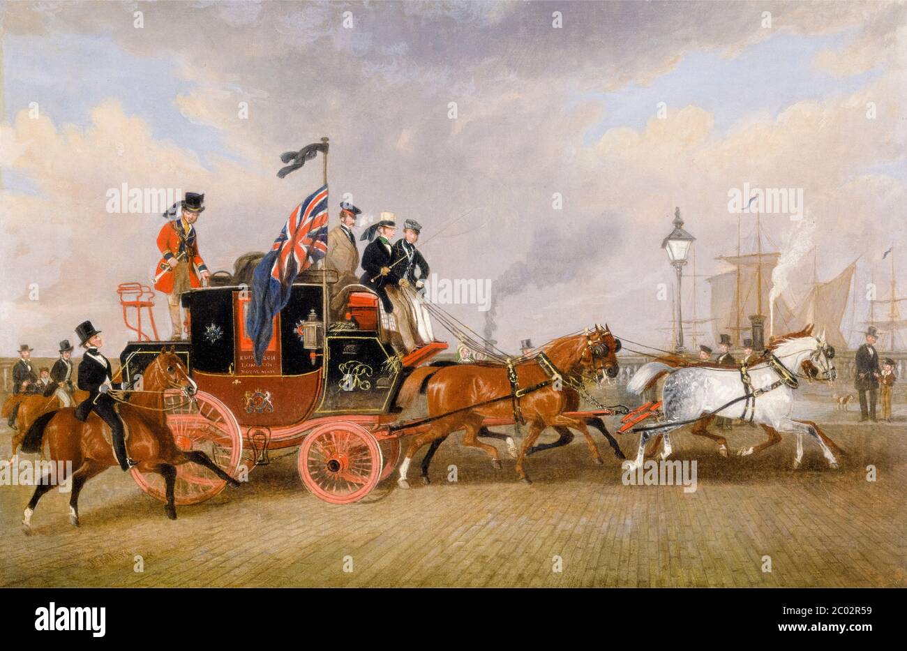 The Last of the Mail Coaches at Newcastle upon Tyne, peinture de James Pollard, 1848 Banque D'Images