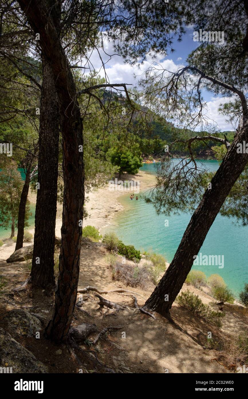 La Isla el Chorro, Malaga Lakes, Parc naturel des Ardales, Malaga, Andalousie, Costa del sol, Espagne, Europe Banque D'Images