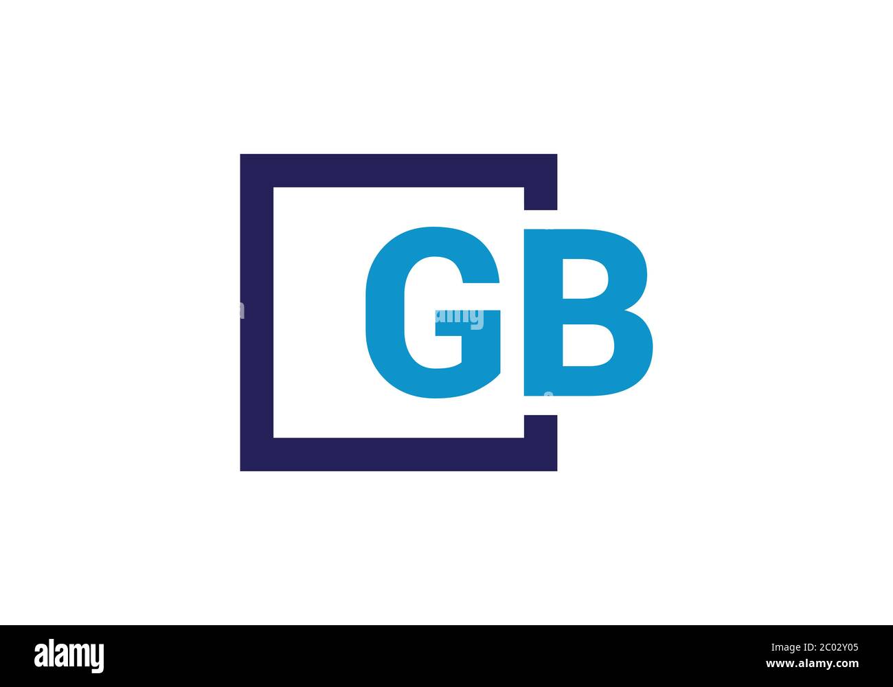 Modèle vectoriel de conception de logo initial de la lettre GB du monogramme. Logo lettre GB Illustration de Vecteur