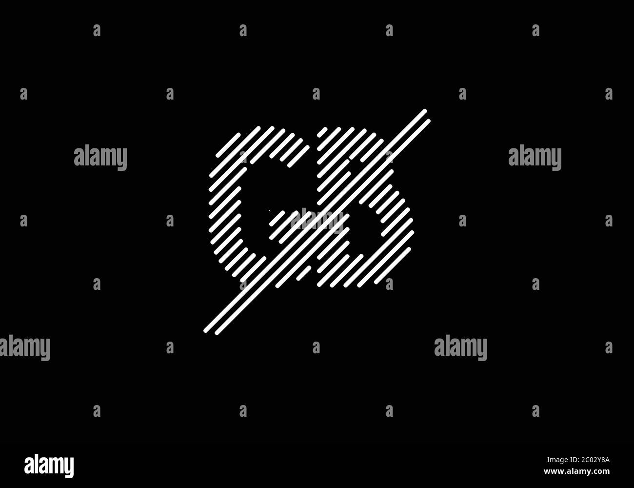 Modèle vectoriel de conception de logo initial de la lettre GB du monogramme. Logo lettre GB Illustration de Vecteur