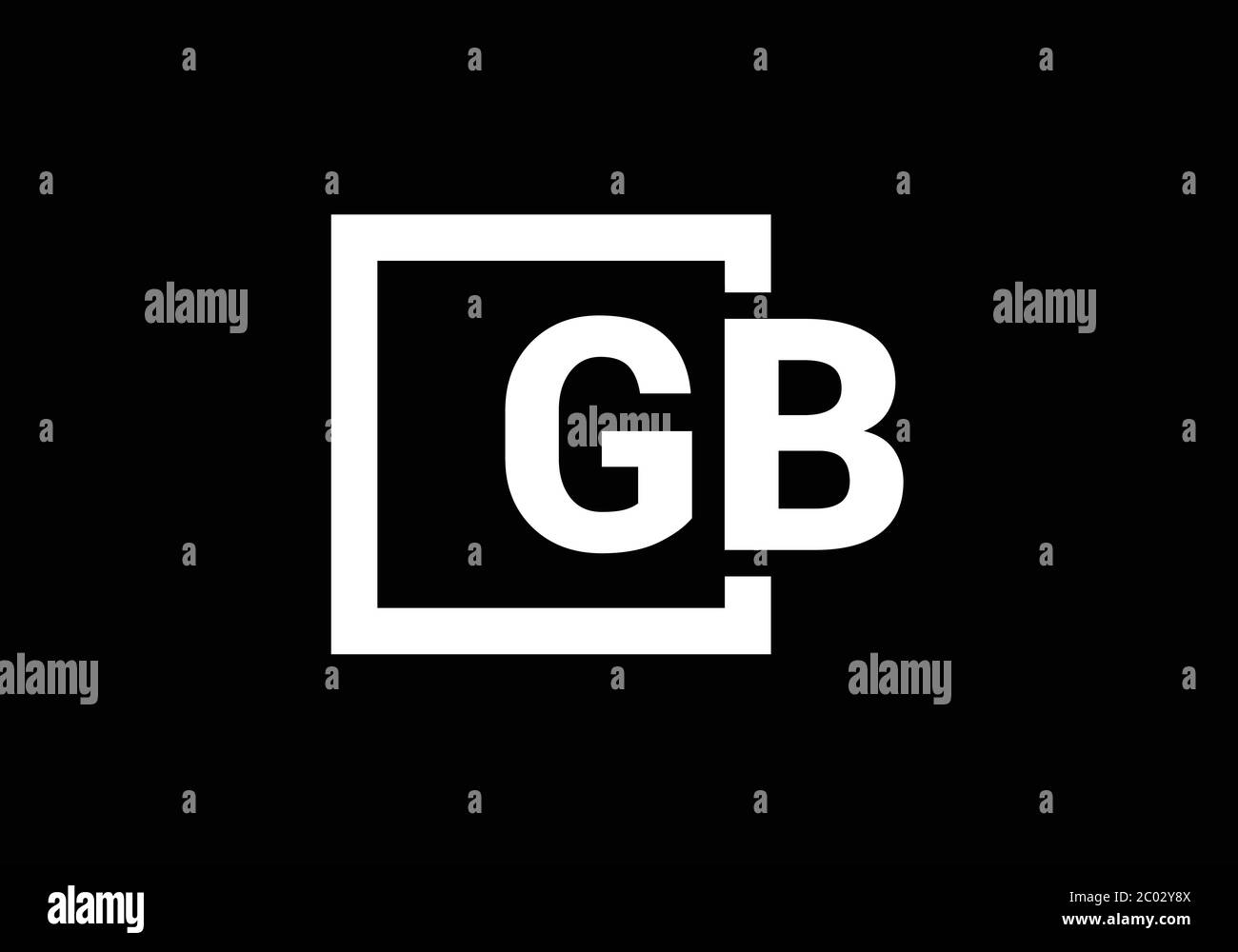 Modèle vectoriel de conception de logo initial de la lettre GB du monogramme. Logo lettre GB Illustration de Vecteur