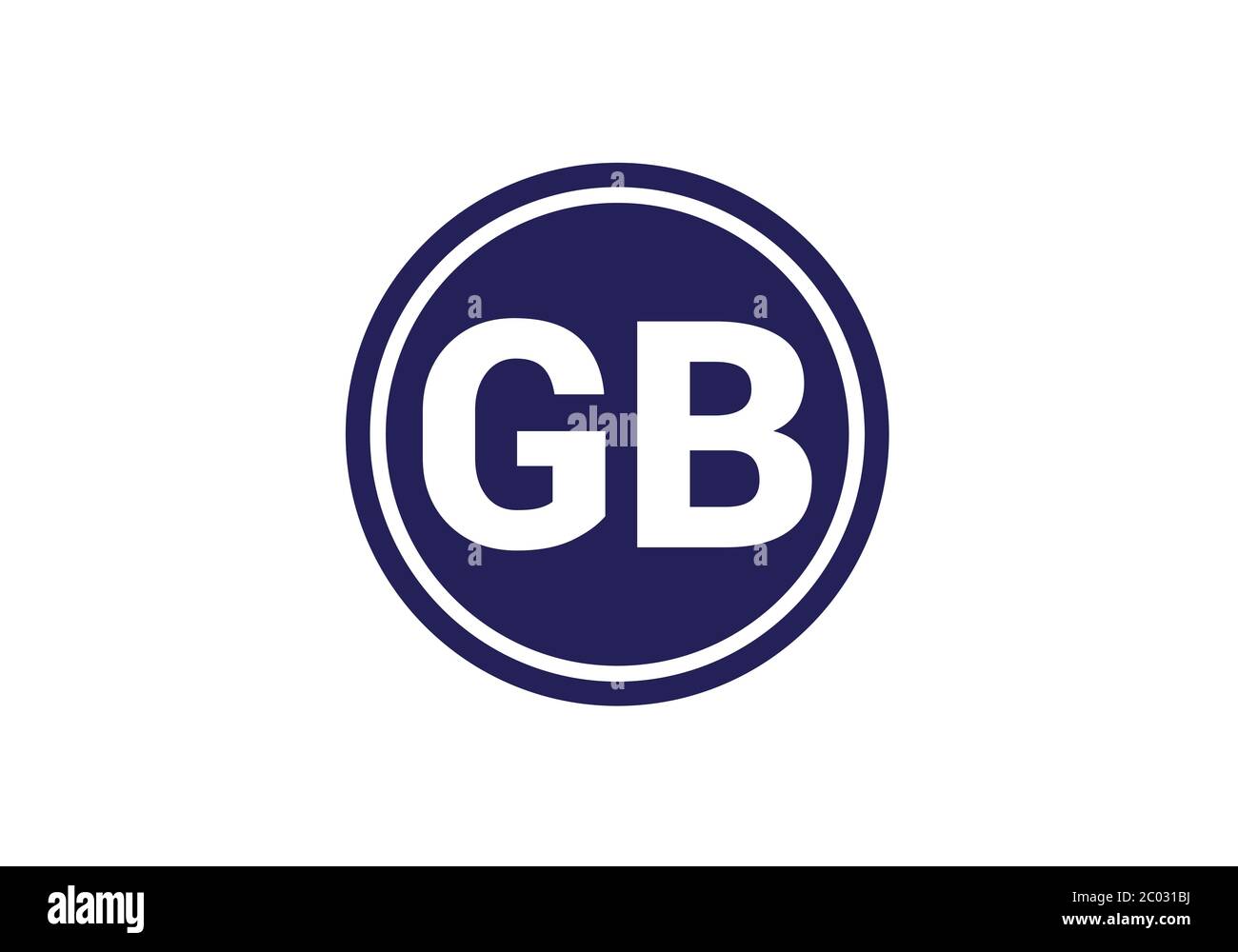 Modèle vectoriel de conception de logo initial de la lettre GB du monogramme. Logo lettre GB Illustration de Vecteur