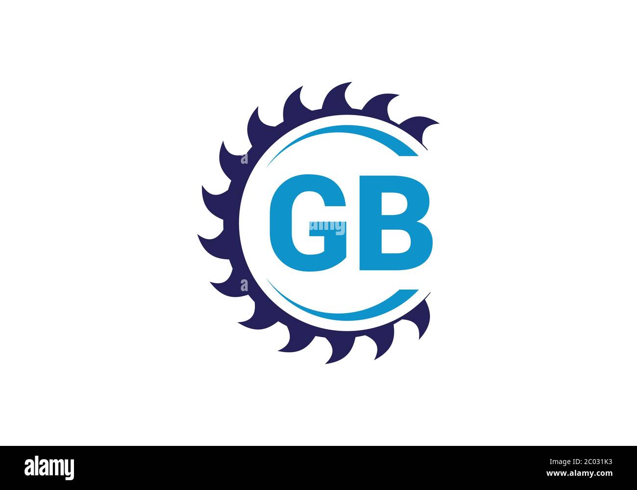 Modèle vectoriel de conception de logo initial de la lettre GB du monogramme. Logo lettre GB Illustration de Vecteur