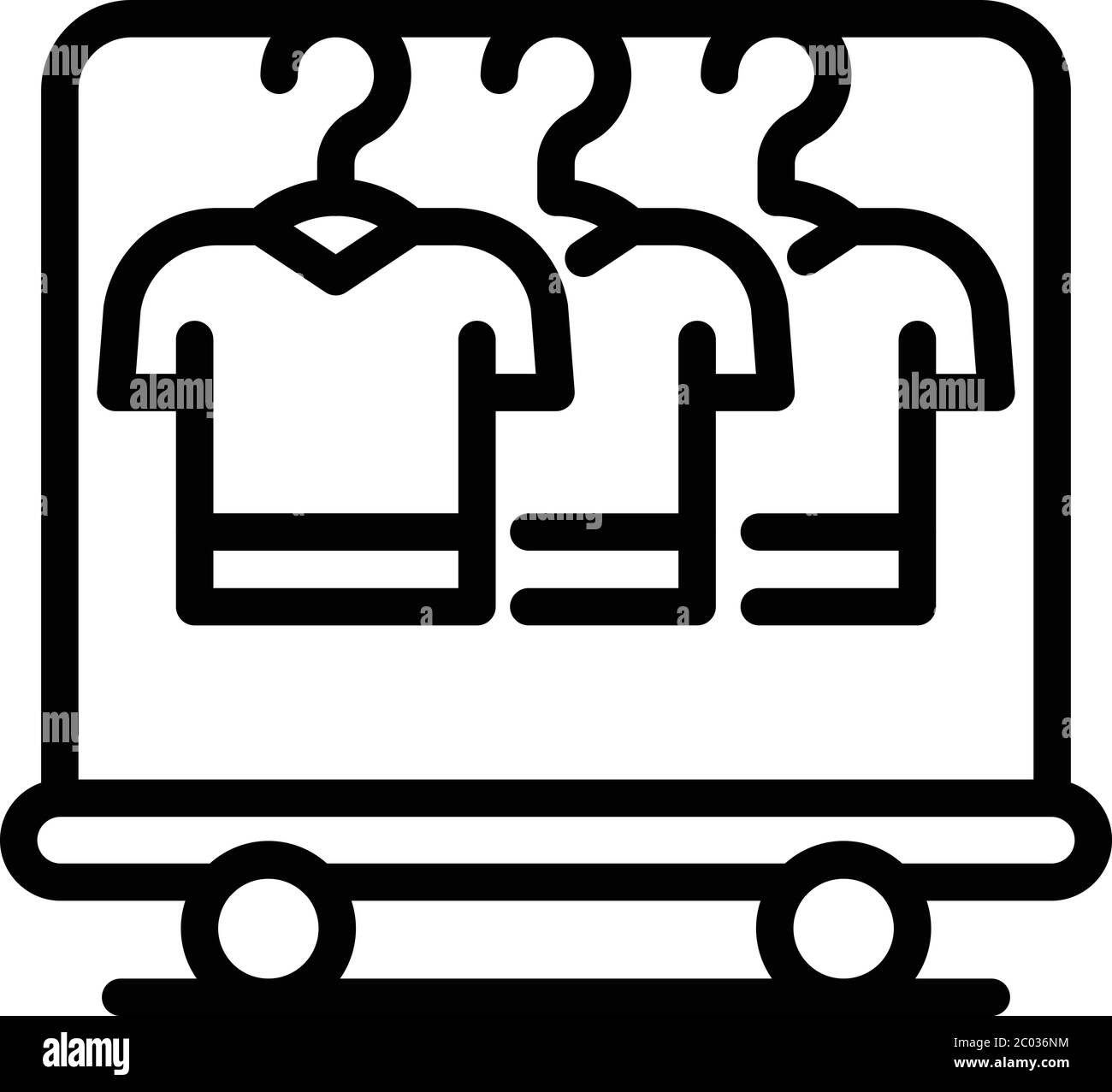 Icône magasin de vêtements, style contour Illustration de Vecteur