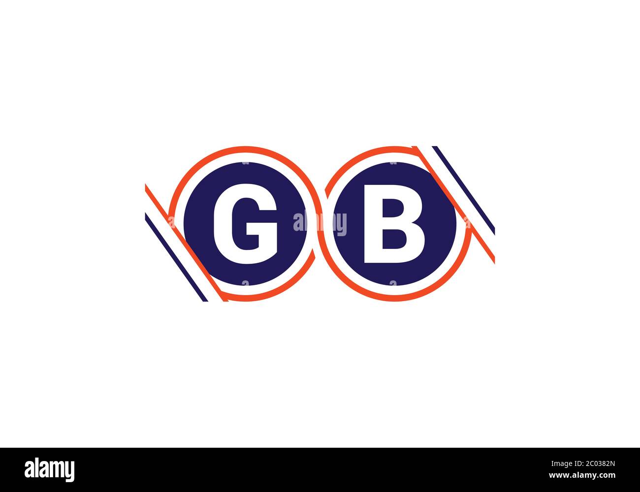 Modèle vectoriel de conception de logo initial de la lettre GB du monogramme. Logo lettre GB Illustration de Vecteur