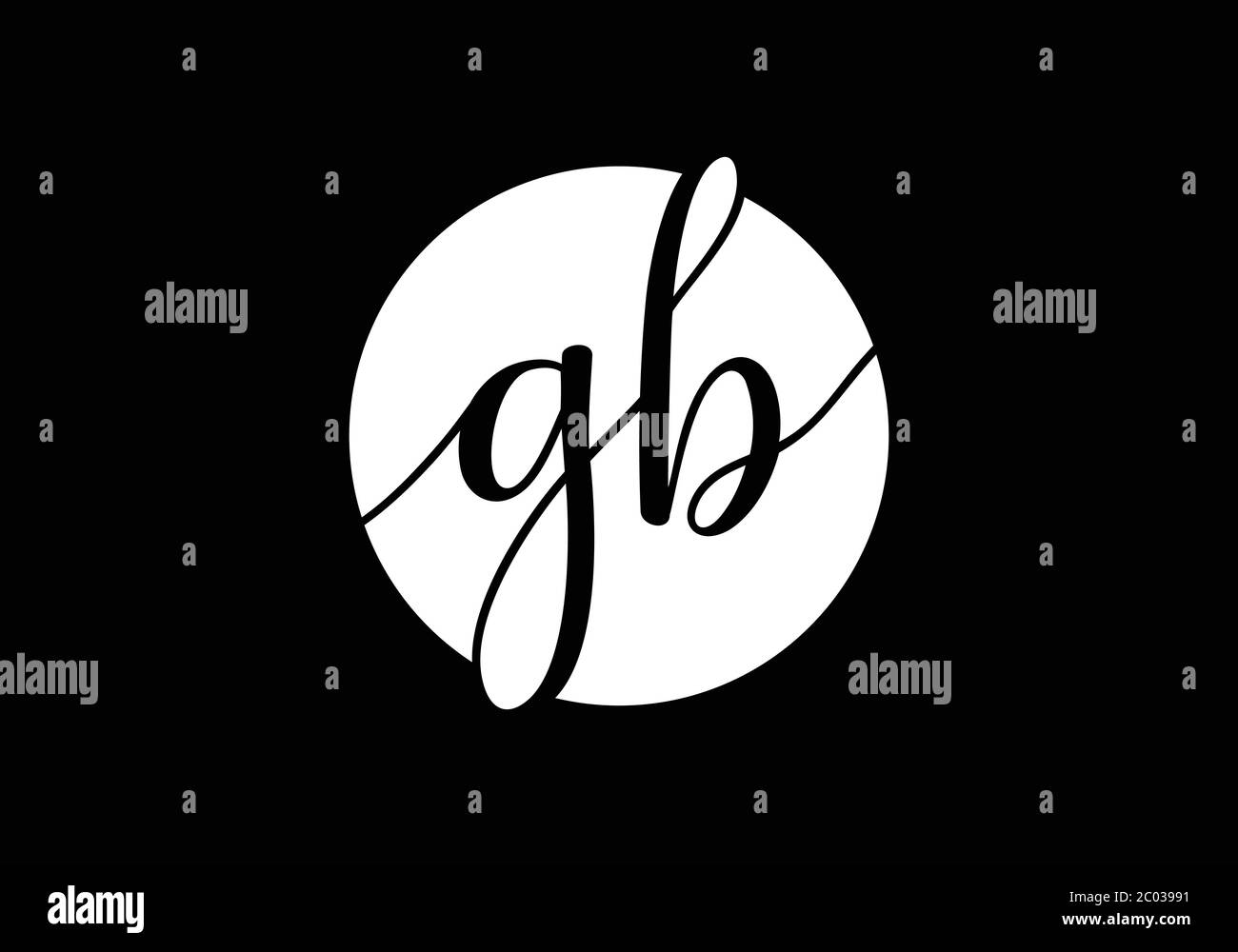 Modèle vectoriel de conception de logo initial de la lettre GB du monogramme. Logo lettre GB Illustration de Vecteur