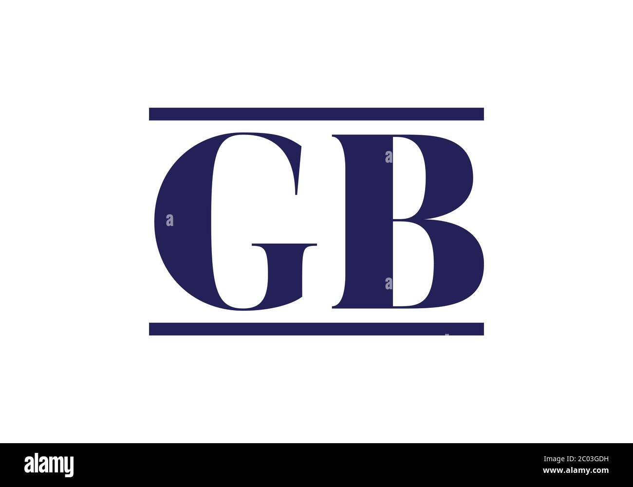 Modèle vectoriel de conception de logo initial de la lettre GB du monogramme. Logo lettre GB Illustration de Vecteur