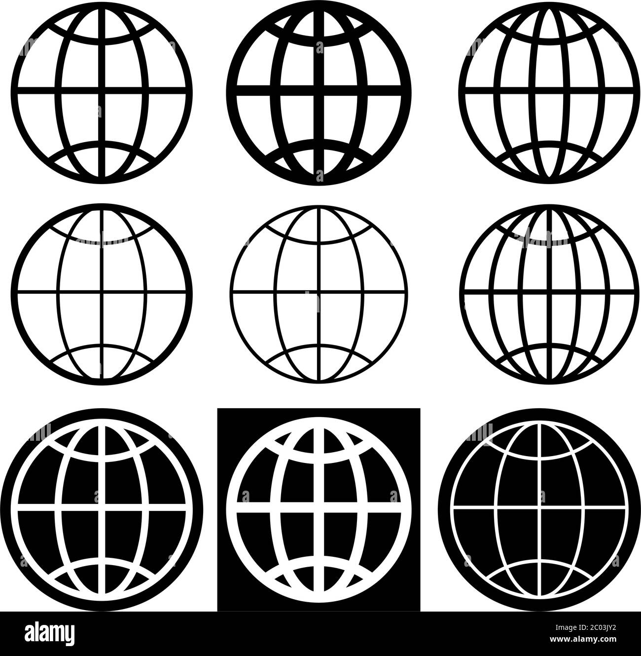 Icône globe, illustration du vecteur symbole Globe Illustration de Vecteur