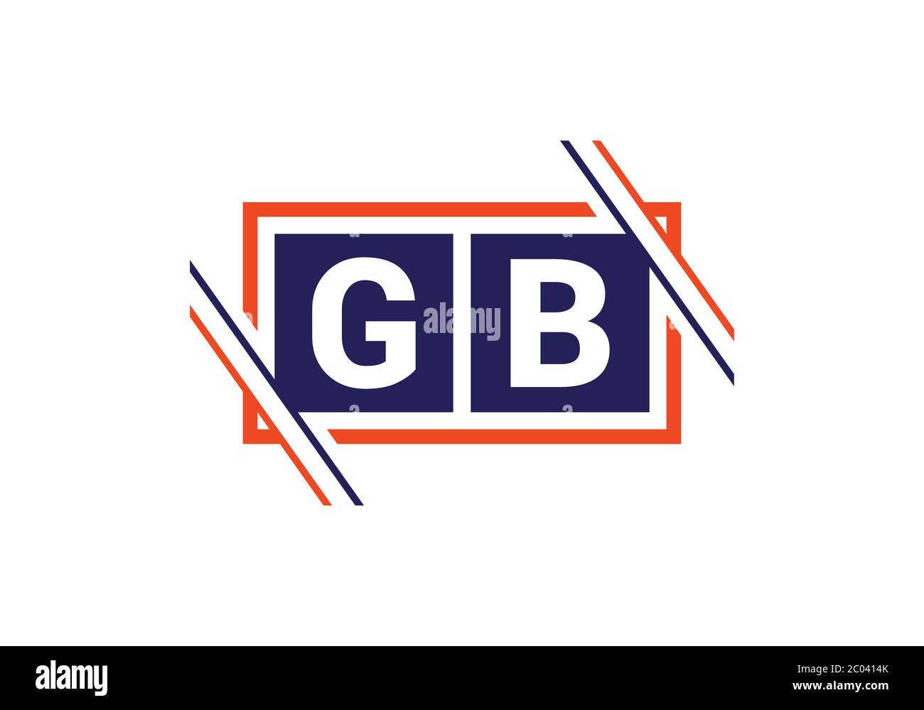 Modèle vectoriel de conception de logo initial de la lettre GB du monogramme. Logo lettre GB Illustration de Vecteur