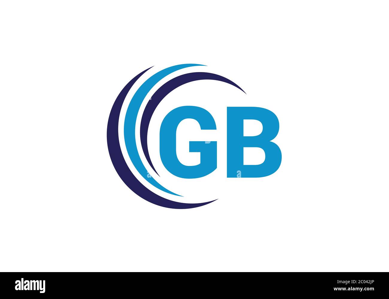 Modèle vectoriel de conception de logo initial de la lettre GB du monogramme. Logo lettre GB Illustration de Vecteur