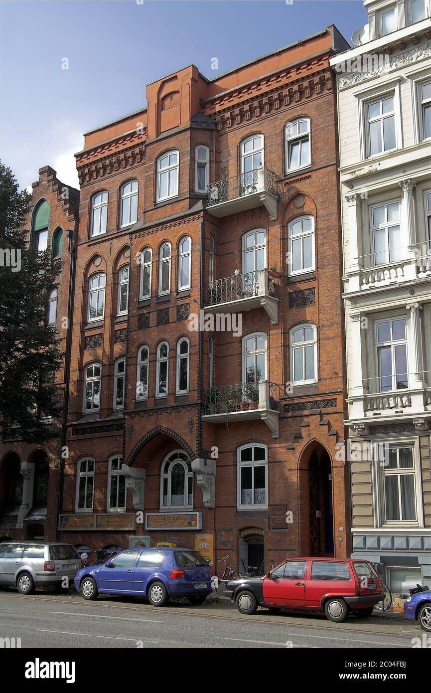 Hambourg, Allemagne, Maison où vivait le compositeur Gustav Mahler. Deutschland, Haus, in dem der Komponist Gustav Mahler lebte. Dom Gustawa Mahlera Banque D'Images