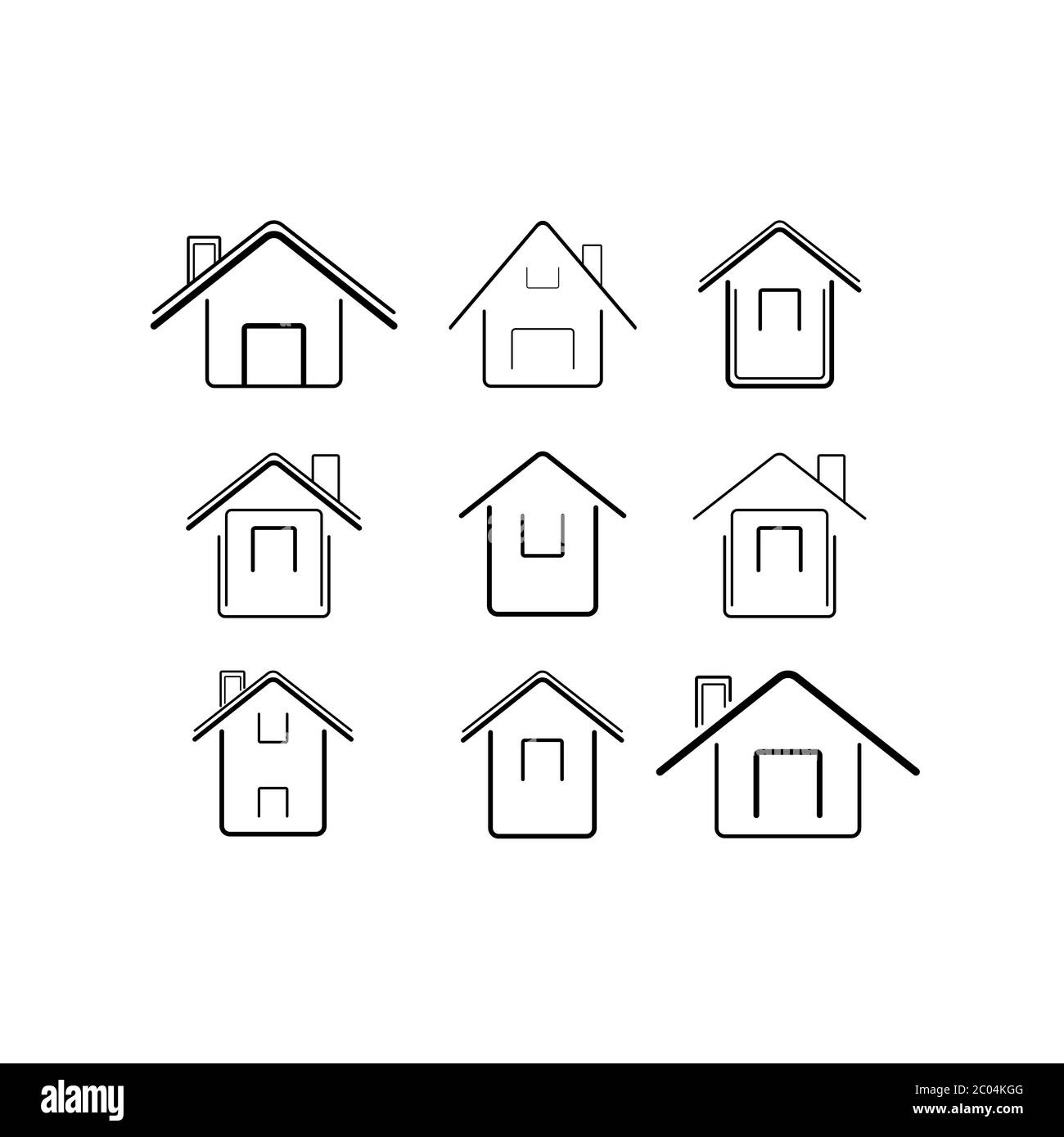 Ensemble d'illustrations abstraites d'un vecteur d'icône de maison Illustration de Vecteur