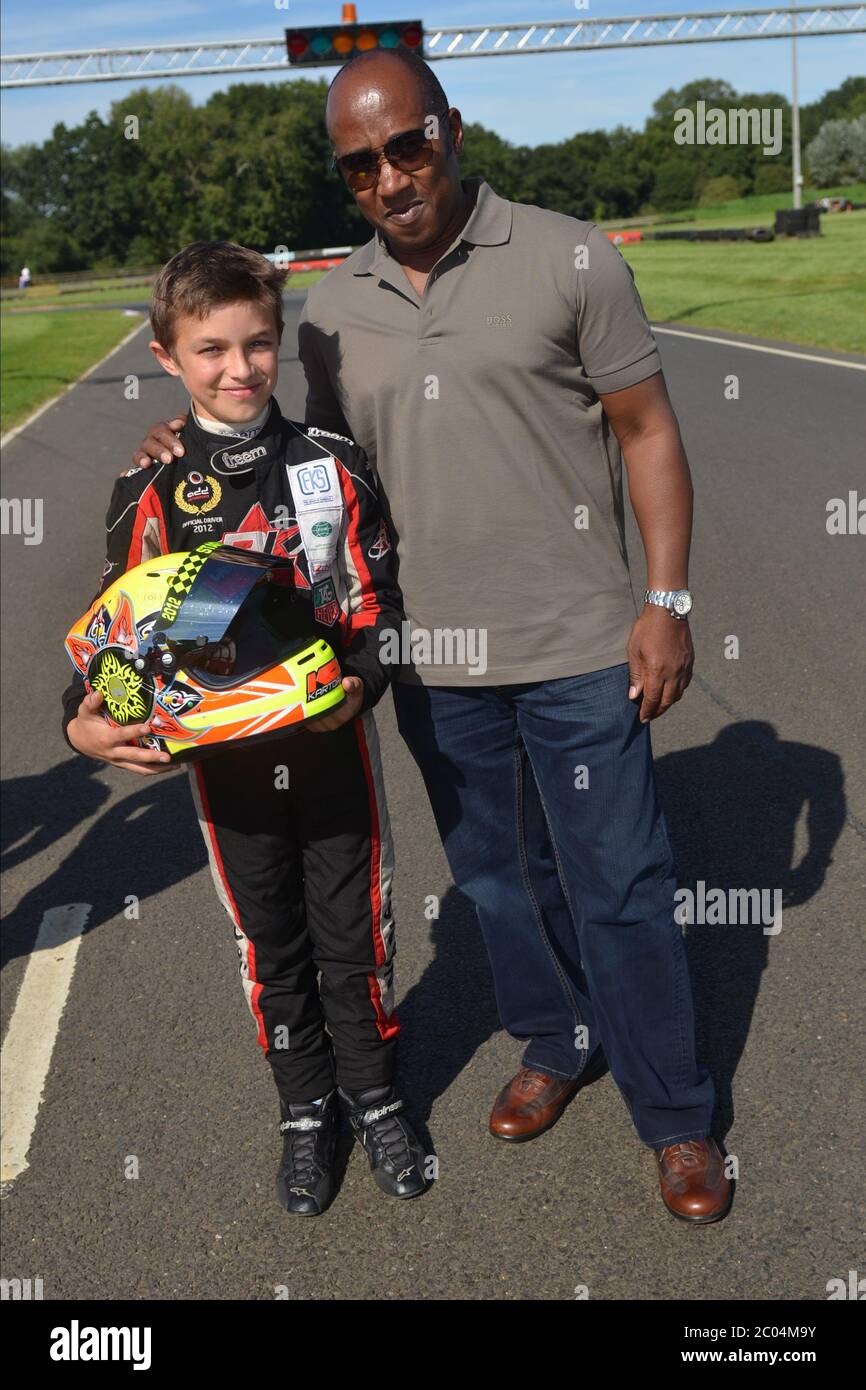 Lando Norris avec Anthony, le père de Lewis Hamilton, en 2012. Banque D'Images