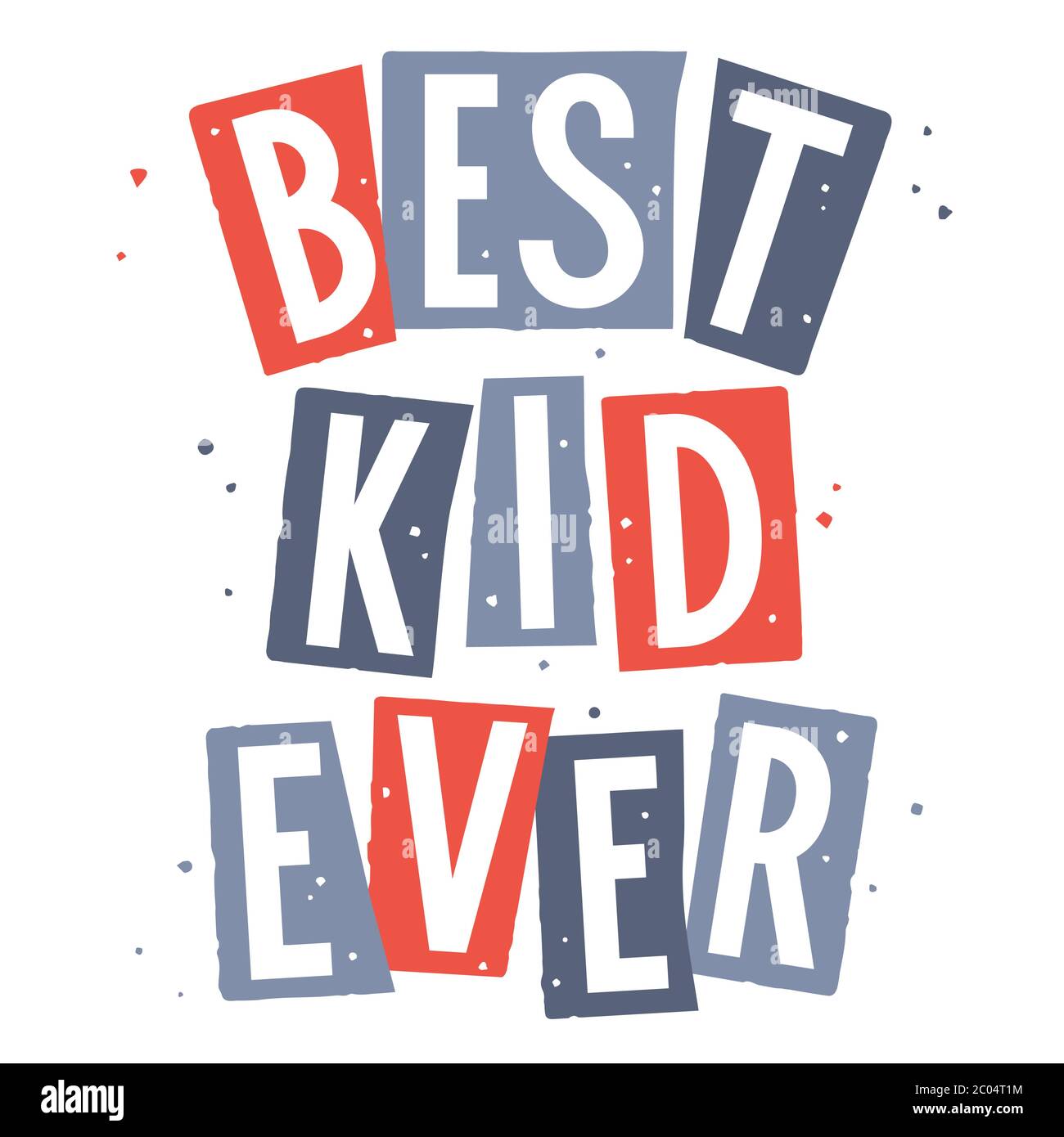 Texte tendance BEST Kid Ever pour t-shirt avec éléments de texture grunge Illustration de Vecteur
