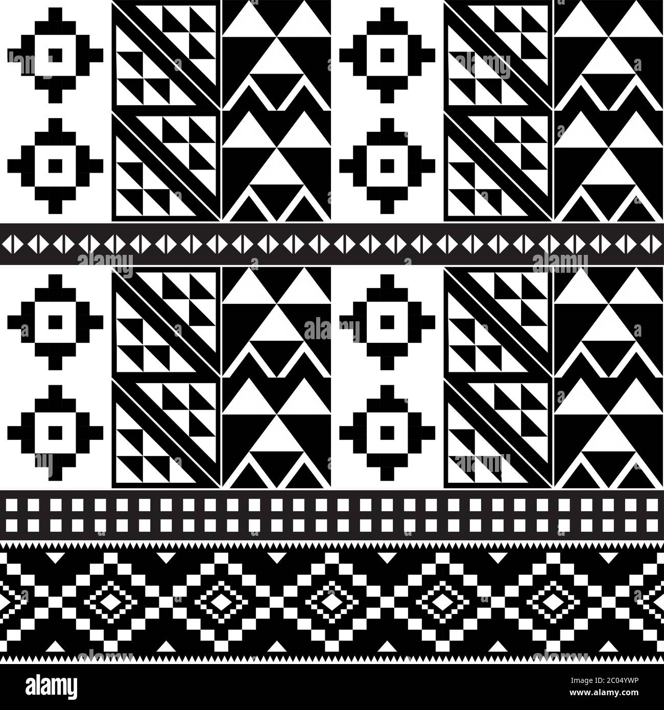 Motif vectoriel de style tissu monochrome africain Kente, sans couture, avec formes géométriques Illustration de Vecteur