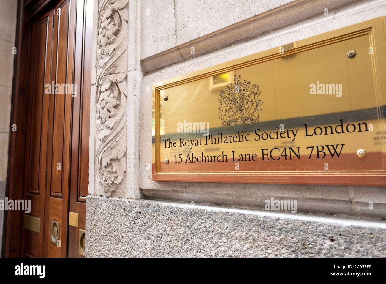 Londres- la Royal Philatelic Society Londres on Abchurch Lane, la plus ancienne société philatélique du monde Banque D'Images