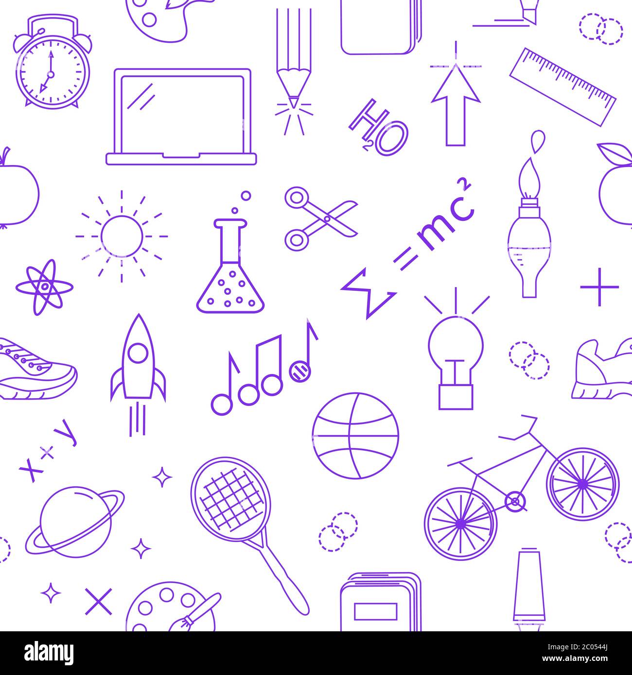 Motif vectoriel sans couture pour la rentrée. Illustration de Vecteur