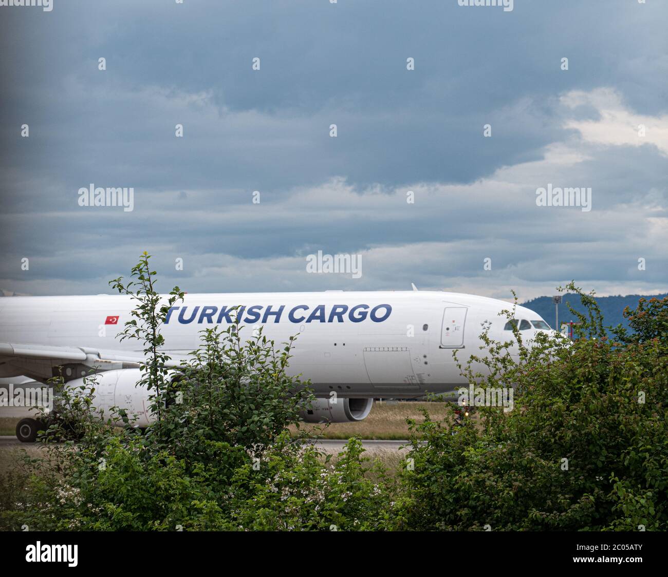 Transport en avion turc à ZRH Banque D'Images