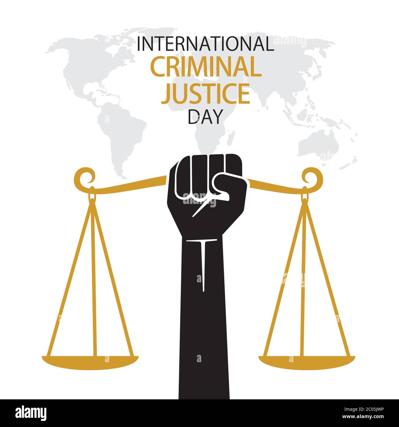 illustration vectorielle de la conception d'une affiche ou d'une bannière de la journée internationale de la justice pénale Illustration de Vecteur