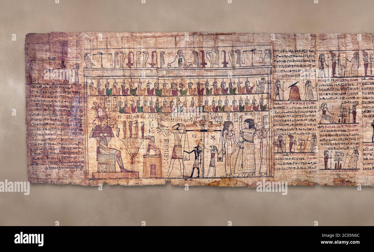 Livre égyptien antique du papyrus mort - période ptoléméenne (722-30BC).Musée égyptien de Turin Banque D'Images