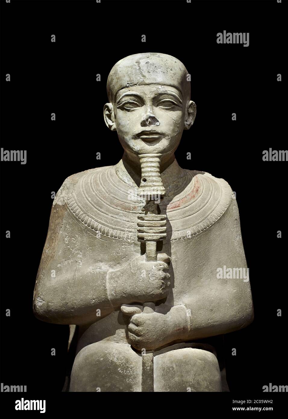 Ancienne statue égyptienne de Ptah - calcaire - Nouveau Royaume. 18e dynastie, règne d'Amenhotep III (1390 - 1353 av. J.-C.), Karnac. Musée égyptien, Turin. Bla Banque D'Images