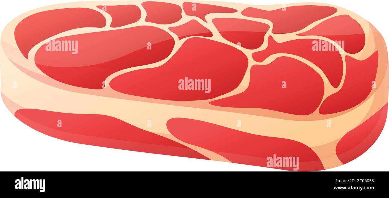 Icône viande de bœuf de vache. Dessin animé de la viande de boeuf de vache icône vecteur pour la conception de Web isolé sur fond blanc Illustration de Vecteur