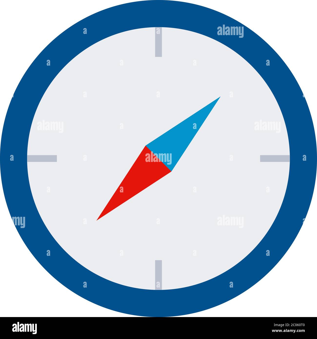 Icône vecteur de boussole de mer isolée à plat Illustration de Vecteur
