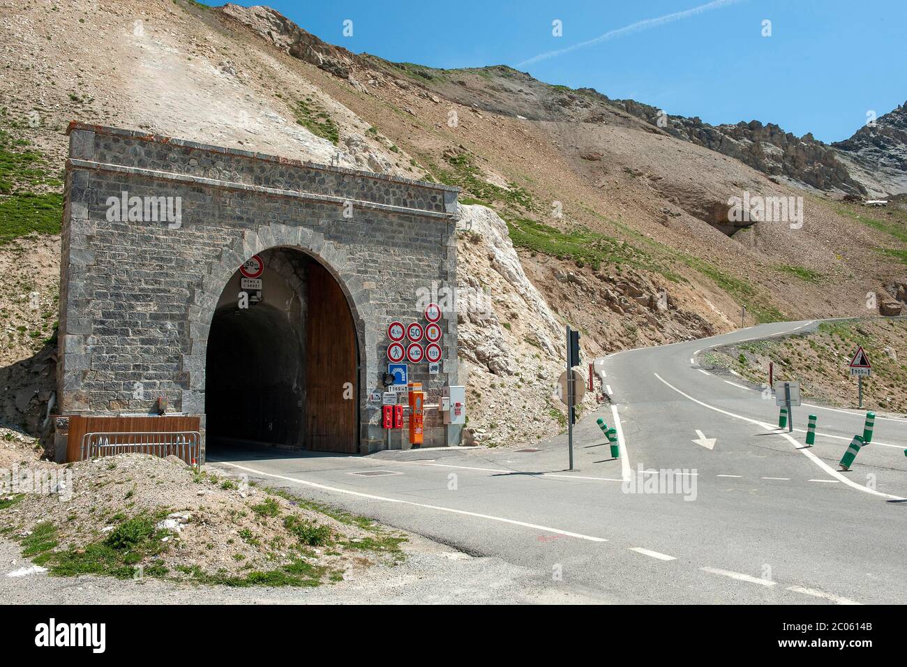 Tunnel de Galibier, Col du Galibier, passer la route du Col du Galibier, route des grandes Alpes, haute Provence, France Banque D'Images