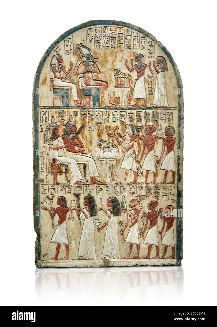 Stèle funéraire égyptienne antique du peintre Maya, calcaire, Nouveau Royaume, 18e dynastie, (1336-1292 av. J.-C.), Deir el-Medina, Musée égyptien, Turin. . Douv Banque D'Images