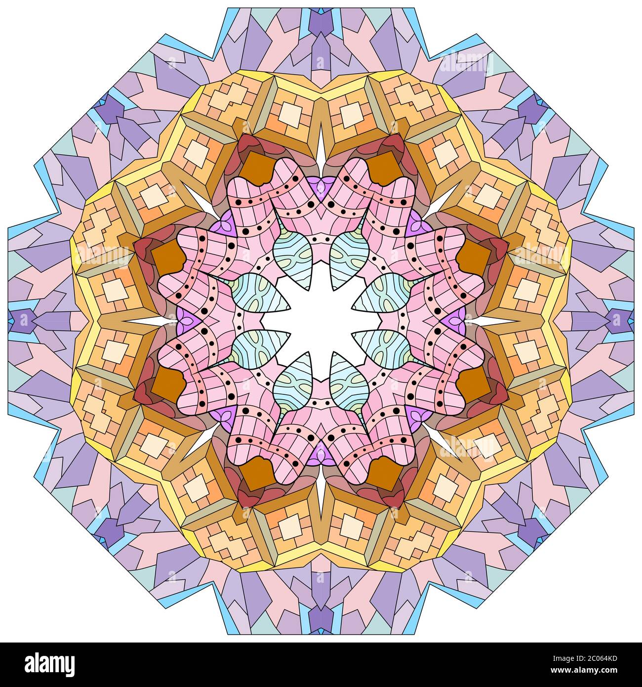 Cute colorés Mandalas. Ornements décoratifs ronde inhabituelle. Illustration de Vecteur