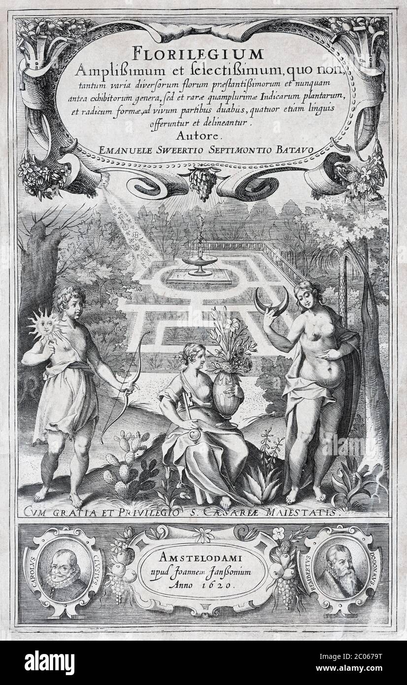 Page titre Florilegium Amplissimum et selectissimum avec des portraits ...
